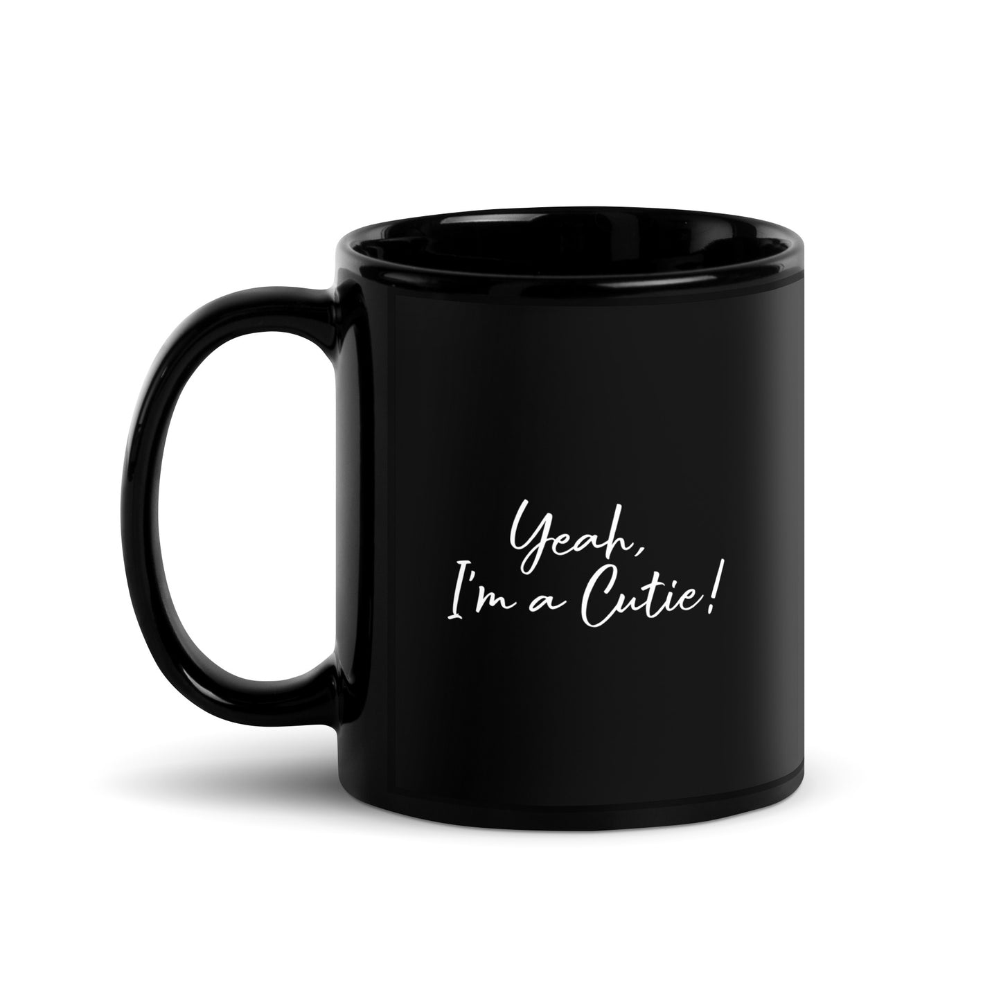 Highland Cow Black Mug - CUTIE - "Yeah, I'm a Cutie"