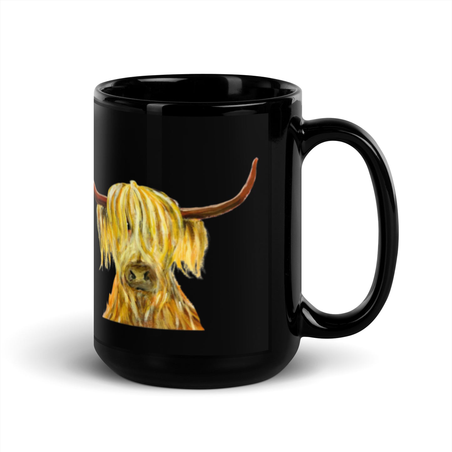 Highland Cow Black Mug - CUTIE - "Yeah, I'm a Cutie"