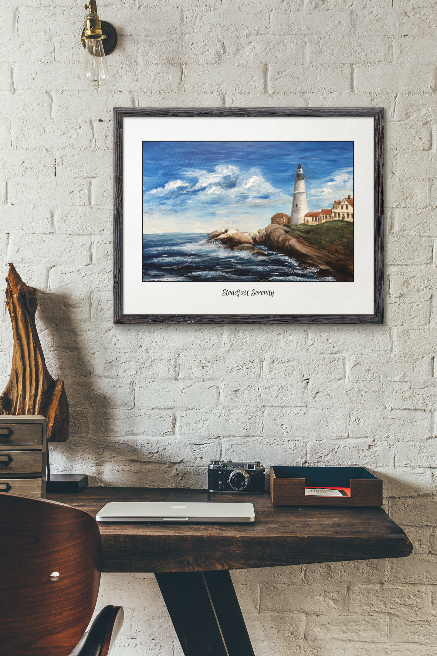 LIGHTHOUSE - Steadfast Serenity - Vibrant Colourful Landscape Wall Art