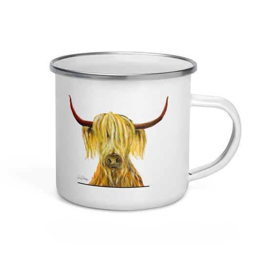 Highland Cow Enamel Mug - CUTIE - "Yeah I know I'm A Cutie!"